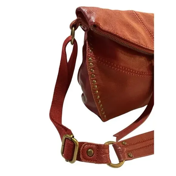 The Sak Silverlake Red Leather Crossbody Shoulder Bag Studs Boho Moto Fob Charm - Picture 4 of 16